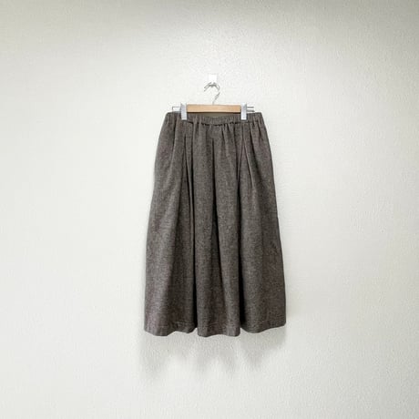 STAMP AND DIARY ウールチドリチェック タックギャザースカート 【ブラウン】
