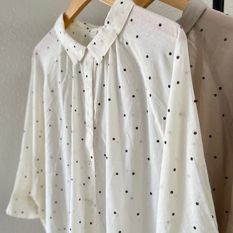 【2色展開】select コットンボイルドット前開きチュニック