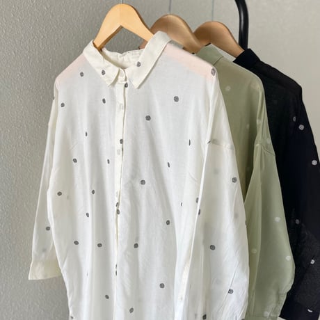 【3色展開】select ドット柄コットンチュニック