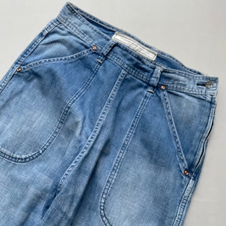 販売継続品 / GRANDMA MAMA DAUGHTER ライトデニムサイドジップテーパードパンツ 【VINTAGE WASH】
