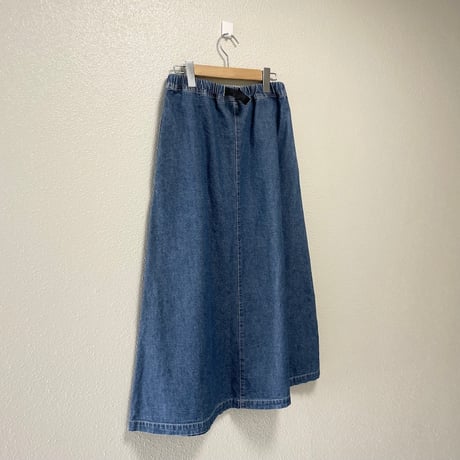 GRAMICCI  LIGHT DENIM LONG FLARE SKIRT