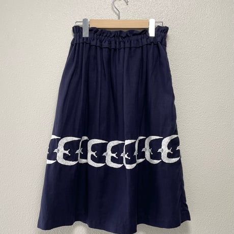mina perhonen laundry go!  コットンリネン刺繍スカート