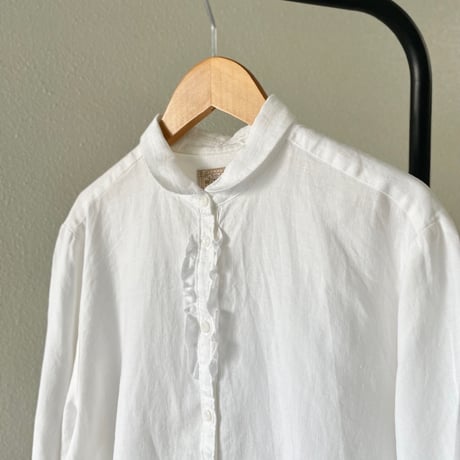 販売継続品 / 中川政七商店 手織り麻を使ったフリルシャツ