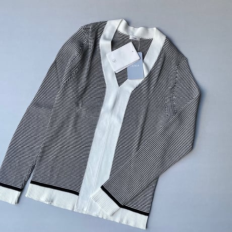 タグ付き未使用品 / IENA イタリアシCOリブVネックプルオーバー 【チェック】