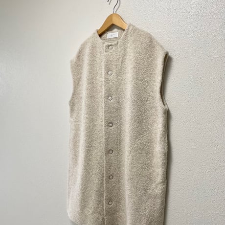 2023AW / grin シープパイルボアロングベスト【アイボリー】