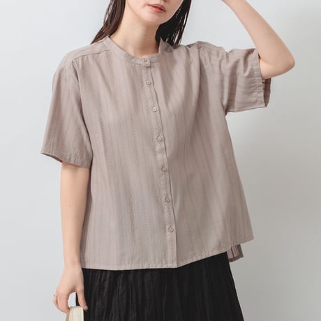 【4色展開】select バンドカラーブラウス