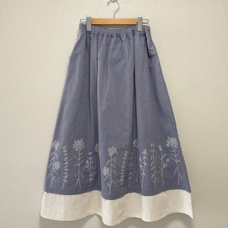 【3色展開】select 花柄刺繍レイヤード風スカート