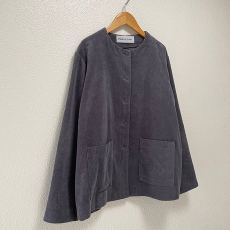 STAMP AND DIARY コットンコーデュロイ ノーカラージャケット