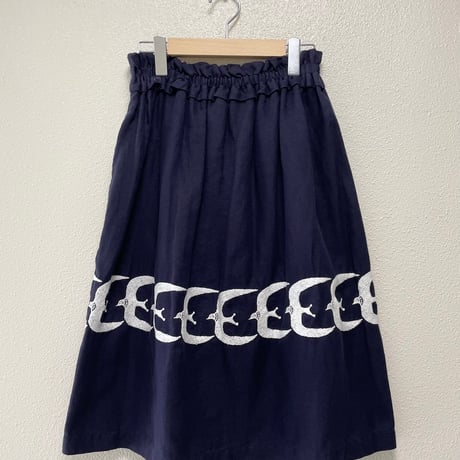 mina perhonen laundry go!  コットンリネン刺繍スカート