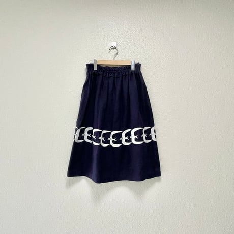 mina perhonen laundry go!  コットンリネン刺繍スカート