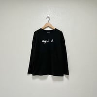 agnes b. ロゴプリント コットン 長袖 Tシャツ "Cool"