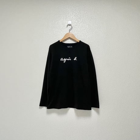 agnes b. ロゴプリント コットン 長袖 Tシャツ "Cool"