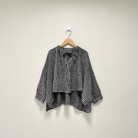 Veritecoeur リネンウールチェックブラウス