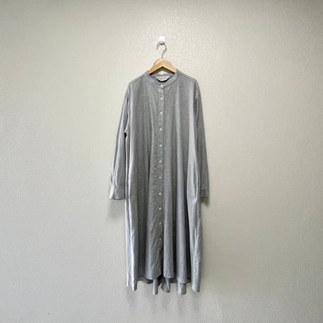 MidiUmi Aライン バンドカラーシャツワンピース （微起毛コットン）