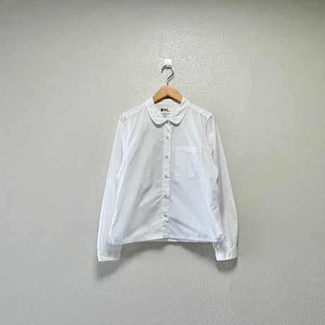 MHL. コットンラウンドカラーブラウス