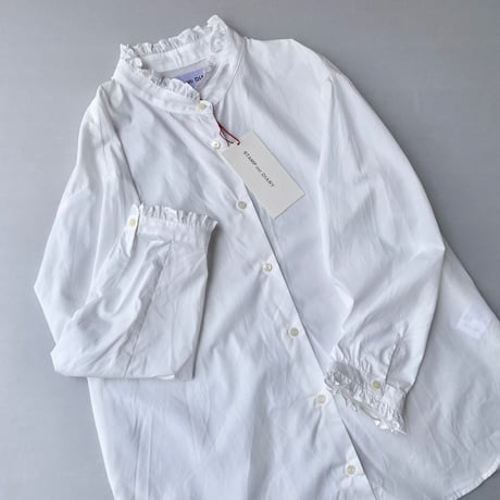 販売継続品 / STAMP AND DIARY 100/1ブロード フリルカラーブラウス