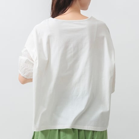 【4色展開】select 天竺×刺繍切替プルオーバー