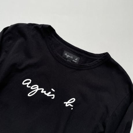 agnes b. ロゴプリント コットン 長袖 Tシャツ "Cool"