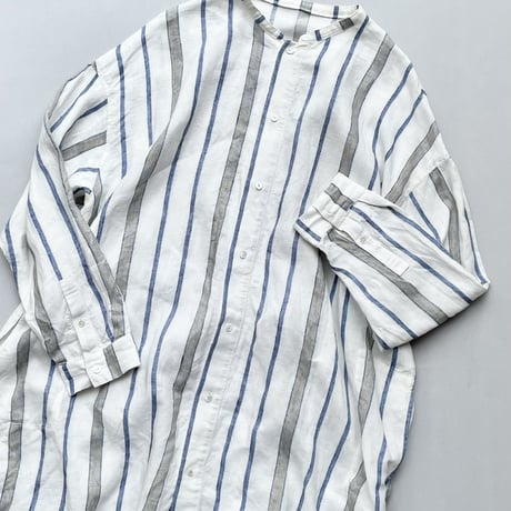 2023SS / nest Robe リネンマルチストライプシャツ