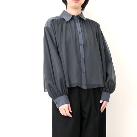 【2色展開】T/Nピーチxチュール　レイヤード　ブラウス