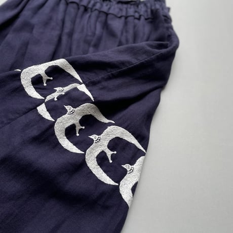 mina perhonen laundry go!  コットンリネン刺繍スカート
