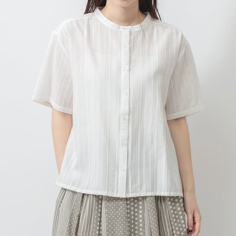 【4色展開】select バンドカラーブラウス