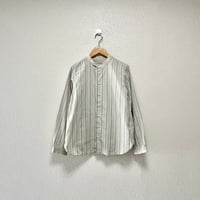 nest Robe バンドカラーストライプシャツ