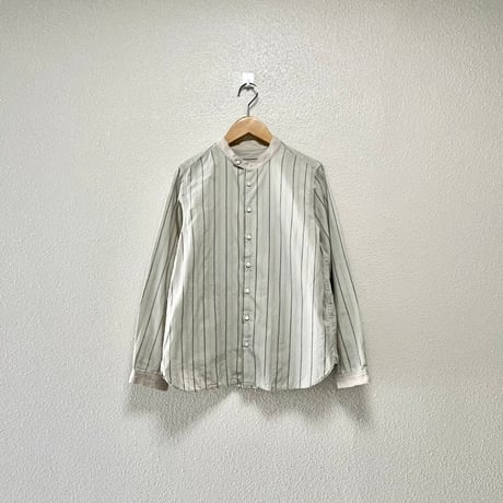 nest Robe バンドカラーストライプシャツ