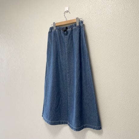 GRAMICCI  LIGHT DENIM LONG FLARE SKIRT