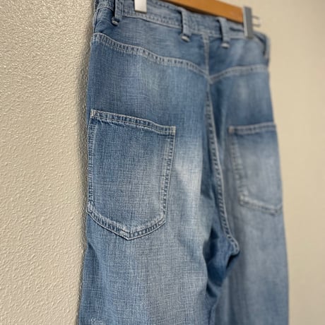 販売継続品 / GRANDMA MAMA DAUGHTER ライトデニムサイドジップテーパードパンツ 【VINTAGE WASH】