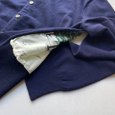 希少品 / OLDMAN'S TAILOR R&D.M.Co- WEEKEND HILL 異素材切替ニットプルオーバー（Navy）