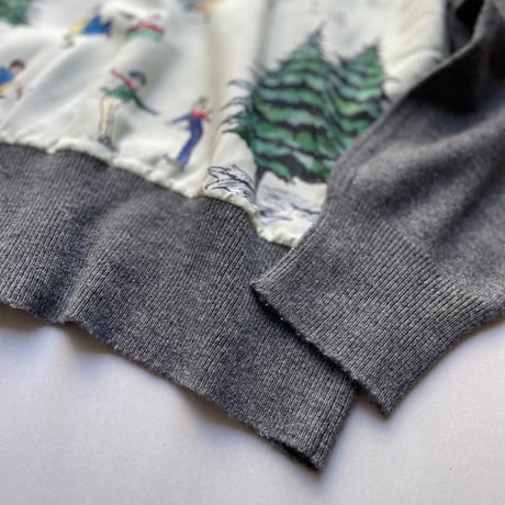 希少品 / OLDMAN'S TAILOR R&D.M.Co- WEEKEND HILL 異素材切替ニットプルオーバー（Gray）