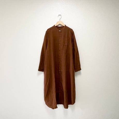 nest Robe リネンバンドカラーシャツワンピース