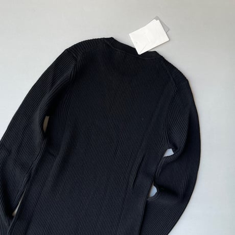 タグ付き未使用品 / IENA 3×3リブ クルーネックPO:Re 【ブラック】