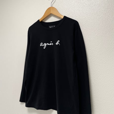 agnes b. ロゴプリント コットン 長袖 Tシャツ "Cool"