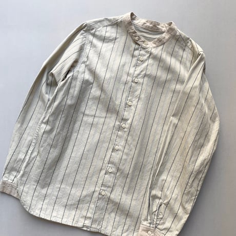 nest Robe バンドカラーストライプシャツ