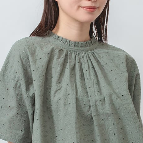 【4色展開】select 衿フリルギャザーブラウス