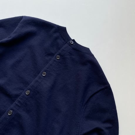希少品 / OLDMAN'S TAILOR R&D.M.Co- WEEKEND HILL 異素材切替ニットプルオーバー（Navy）