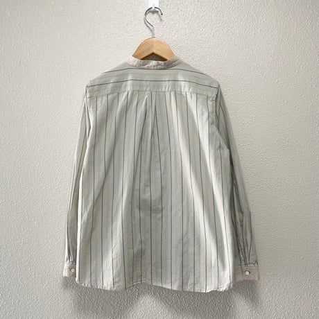 nest Robe バンドカラーストライプシャツ