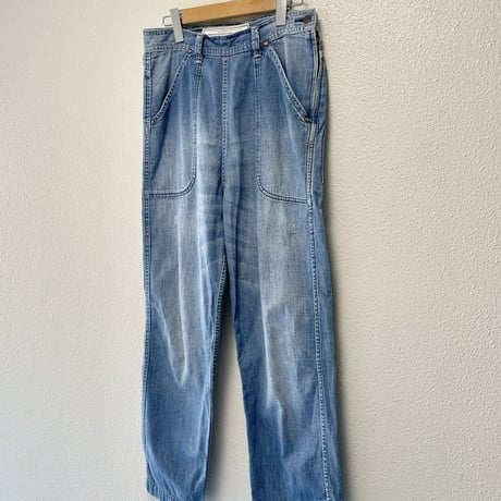 販売継続品 / GRANDMA MAMA DAUGHTER ライトデニムサイドジップテーパードパンツ 【VINTAGE WASH】