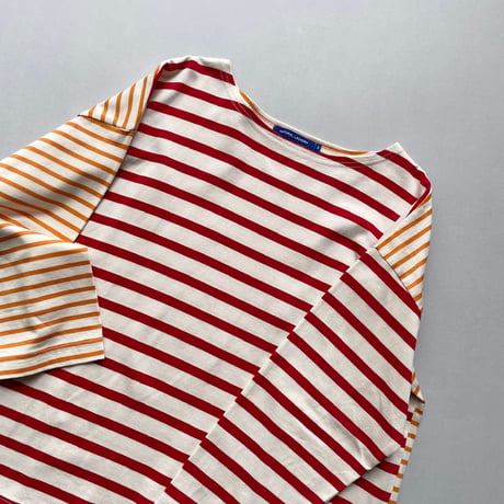 2025AW / NATURAL LAUNDRY パネルボーダー バイカラープルオーバー