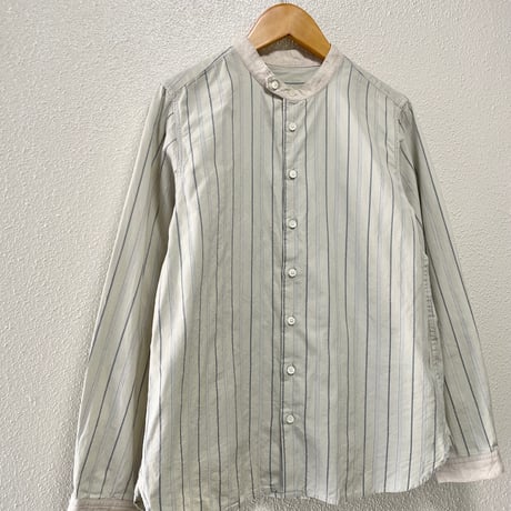 nest Robe バンドカラーストライプシャツ