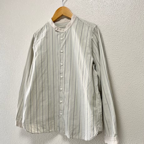 nest Robe バンドカラーストライプシャツ
