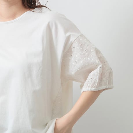 【4色展開】select 天竺×刺繍切替プルオーバー