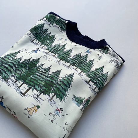 希少品 / OLDMAN'S TAILOR R&D.M.Co- WEEKEND HILL 異素材切替ニットプルオーバー（Navy）
