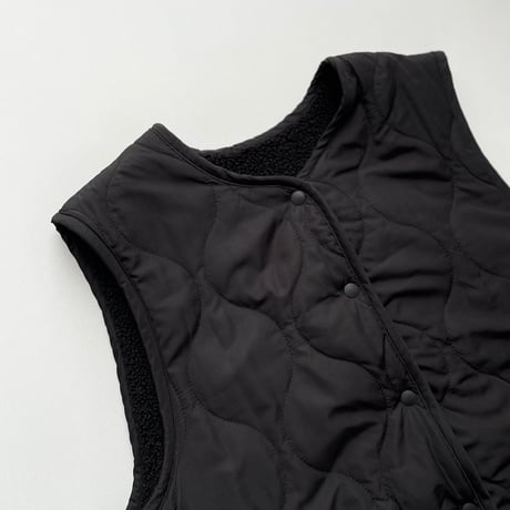 2024AW / タグ付き未使用品 MidiUmi  キルティングリバーシブルベスト【ブラック】