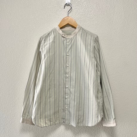nest Robe バンドカラーストライプシャツ