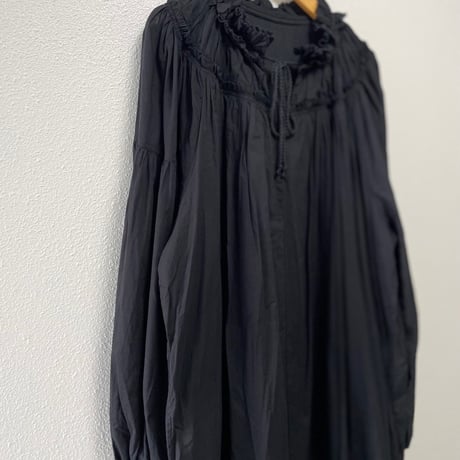 2024SS / Audrey and John Wad インドコットンネックギャザーフリルワンピース