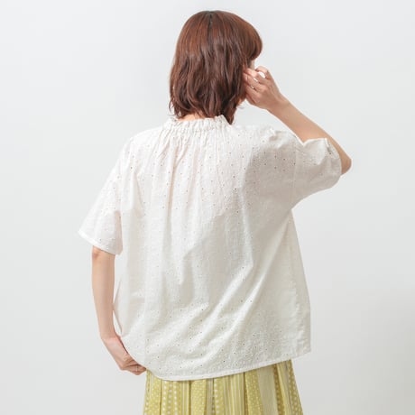 【4色展開】select 衿フリルギャザーブラウス