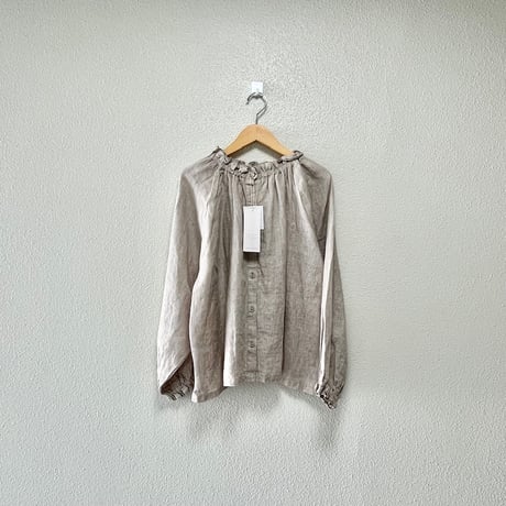 タグ付き未使用品 / blue willow リネンフリルギャザーブラウス